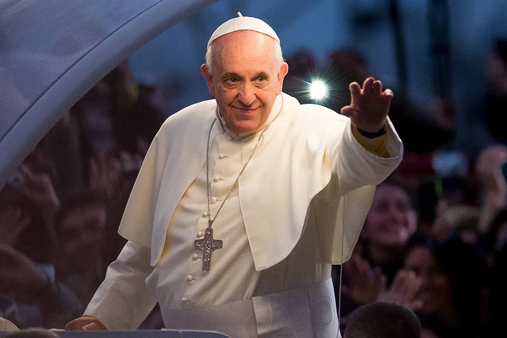Pope Francis waving
